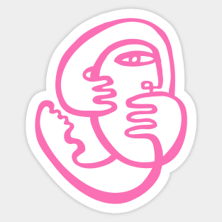 Think Back Pink Sticker